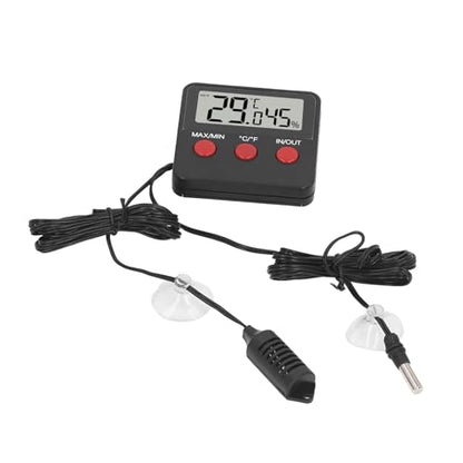 FTVOGUE Digital Hygrometer, Compact Temperature and Humidity Meter, with 2 Probes, Indoor Outdoor Monitoring for Reptiles and Incubators