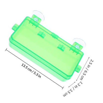 Cabilock Reptile Food Dish and Water Bowl with Suction Cup, Large Green Plastic Feeder for Bearded Dragon, Chameleon, Gecko, Suitable for Feeding Insects and Hydration in Terrariums