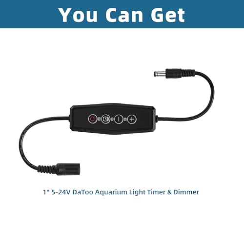 DaToo Aquarium Light Timer&Dimmer Fish Tank Light Controller with Adjustable Brightness Single Channel LED Light Timer 4/8/12h Dimmer Lights Switch for 5-24V DC LED Lights