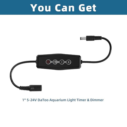DaToo Aquarium Light Timer&Dimmer Fish Tank Light Controller with Adjustable Brightness Single Channel LED Light Timer 4/8/12h Dimmer Lights Switch for 5-24V DC LED Lights