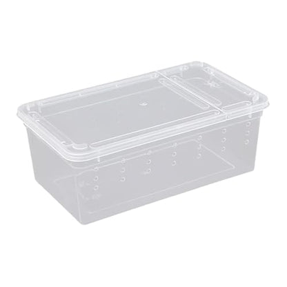Reptile Breeding Case Lightweight Clear Feeding Box Reptile Habitat Portable Animal Container PP Material Suitable for Feeding Pets hatchling Raising, Style D - size: Style D