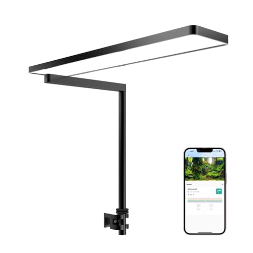 FZONE Solo Series Nano LED Aquarium Light, Full Spectrum and Dimmable, App-Controlled, for Freshwater and Planted Tanks - color: White-Fresh