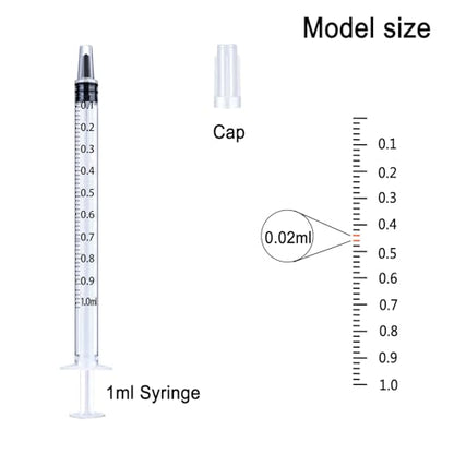 1ml Syringe Without Needle, 1ml Syringe for Liquids, Syringes for Scientific Labs, Measuring Liquids, Feeding Pets, 12 Pack Packaged