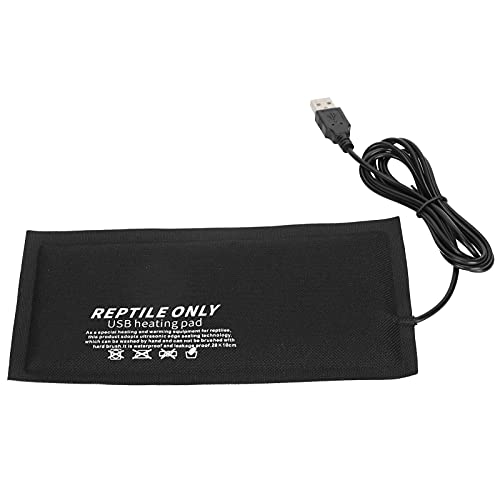 Pilipane Reptile Heating Pad 11x7 Inch 9W Under Tank Terrarium Heating Mat USB-Powered Constant Temperature for Turtles Lizards Frogs Snakes Reptiles and Other Small Animals