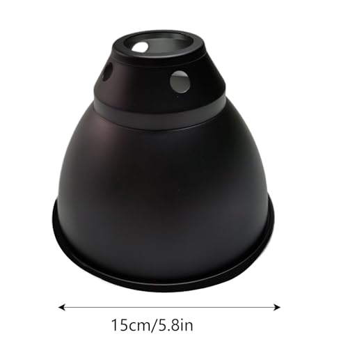 Reptile Heat Lamp Fixture - Deep Dome Basking Light Holder, Reflective Terrarium Lamp Shade | UVB Reptile Tank Light Fixture, Optical Dome Cover for Heat Bulb, Pet Habitat Light Accessory - color: 5.8inch