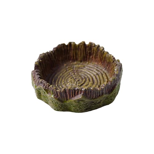 Reptile Feeding Dish, Water Dish Food Bowl,PVC Rock Reptile Feeding Terrarium Corner Bowls for Bearded Dragon Lizard Frog Gecko Tortoise Hermit Crab Snail,Crested Geckos Tank Accessories (I) - color: I