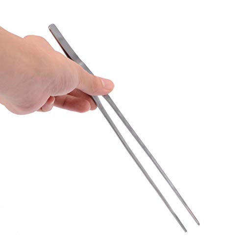 YSTAR Stainless Steel Long Reptile Tweezers Feeding Tongs for Snake Lizards Bearded Dragon Leopard Gecko and Spider Terrarium Supplies 2Pcs