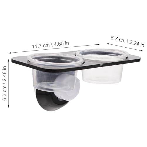 BESPORTBLE Reptile Feeding Station with Dual Food Basins and 10 Plastic Bowls, Suction Cup Mounted Water and Food Dish for Tree-Dwelling Pets, Suitable for Geckos and Lizards in Terrariums
