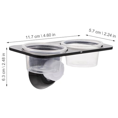 Cabilock Reptile Food Bowl with Suction Cup, Escape Proof Plastic Feeder Dish, Double Compartment Water and Food Basin for Tree-Dwelling Lizards and Geckos, Includes 10 Feeding Cups