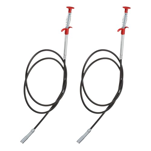 HARFINGTON 2pcs Flexible Grabber Claw Pick Up Tool 0.47" Dia. 63" 4 Claws Stainless Steel Cleaning Hook Unclog Sink Sewer Hair Drain Cleaner Tool Sink Unclogger for Toilet Bathtub Sewer - size: 63"