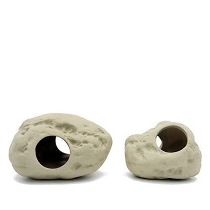 ALEGI Aquarium Decoration Rock Caves, Betta Fish Tank Accessories Hideout, Cichlid Stackable Cave Hiding (Small & Medium) - size: Small & Medium