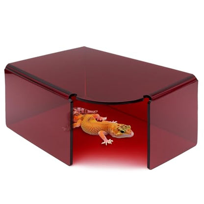 Visible Reptile Hide Box, PMMA Small Hideaway Snake Hide Enclosure, Easy to Clean Reptile Hides Cave for Leopard Geckos, Snakes, Lizards, Cornsnakes, Hamster - Large& Juvenilem (7.1 x 4.9 x 3.2in) - size: Large