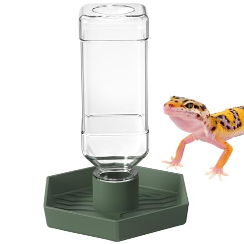 Reptile Water Dispenser-Bearded Dragon Water Bowl - Small Water Dish for Tortoise - Bowls for Reptiles & Amphibians (S) - size: S