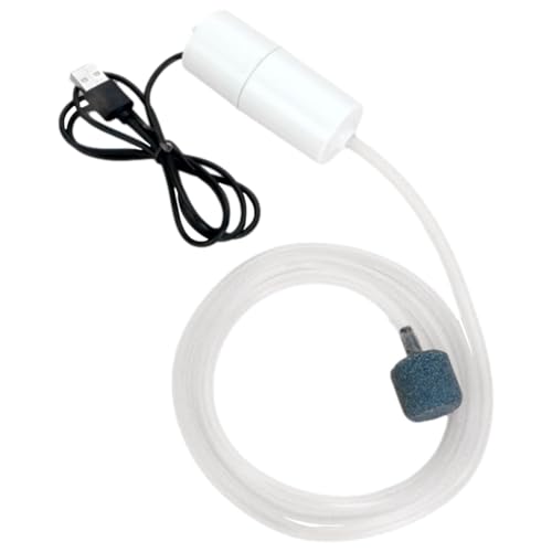 Tiny Water Pump - Battery-Operated Aquarium Pump with Uniform Air Bubble - 5V Water Pumps Home Quiet Oxygen Increasing Waterproof for Home Tank - color: White