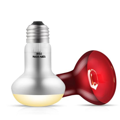 DXOPHIEX 2 Pack 75W Reptile Heat Lamp Bulbs Reptile Heat Bulbs, UVA Basking Bulb and Infrared Light Bulb Combo, Basking Light for Bearded Dragon, Turtles, Snake and Lizard - style: 75W Day & Night Heat Lamp