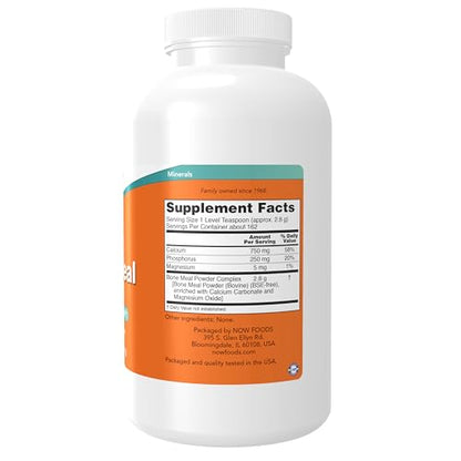 NOW Supplements, Bone Meal Powder with Calcium Carbonate and Magnesium Oxide, Natural Calcium Source, 1-Pound - size: 1 Pound (Pack of 1)