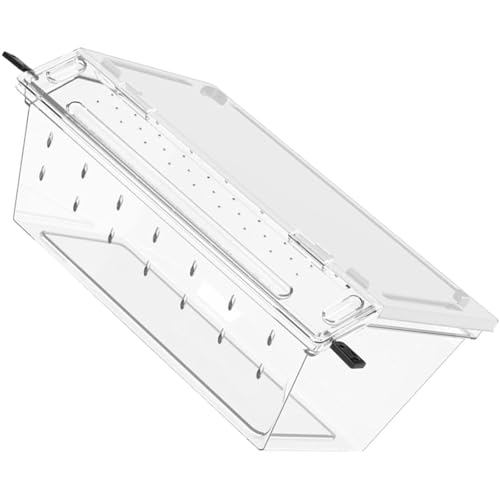 3. Breathable Acrylic with Easy Feeding Access, Transparent Enclosure for Snakes & Crickets Observation Reptiles Terrariums