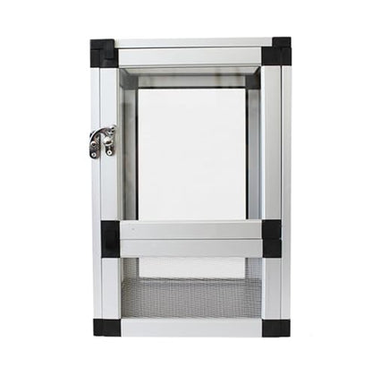 Insect Breeding Box Reptile Habitat Screen Feeding Cage Insect Box Aluminum Reptile Container(Silver) - color: Silver