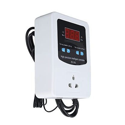 Digital Temperature Controller, 1500W 10A LCD Screen Temperature Controlled Outlet with Sensor, Thermostat for Reptiles Incubator Greenhouse Refrigerator(US Plug 110V)