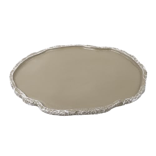 UEETEK Resin Reptile Water Dish 7x5.5x0.3in – Anti-Tip Flat Bowl for Mess-Free Hydration & Feeding, Terrarium Corner Fit for Snakes, Turtles, Lizards