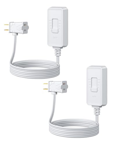 DEWENWILS Plug in Dimmer Switch for Lamp, Table Lamp Dimmer for Dimmable LED/CFL Lights and Incandescent Bulbs, Full Range Slide Control, Extension Cord Dimmer, White, 2 Pack - color: White, size: 2 pack
