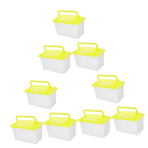 3pcs Plastic Turtle Fish Tank Hamster Cages Plastic Handheld Fish Tank Aquarium Divider Lizards Terrarium Tank Pet Lizard Habitat Pen Turtle Tank Large - color: Random Colorx3pcs, size: 15x11cmx3pcs