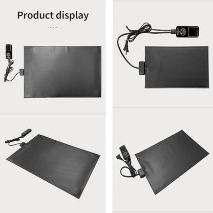 Timeable Temperature-Controlled Reptile Heating Pad, 10-50°C Adjustable, Graphene Chip Rapid Heating, IPX7 Waterproof, Multiple Sizes for Turtles Lizards Frogs，12x200cm/4.7x78.7in (66W) - size: 12x200cm/4.7x78.7in (66W)