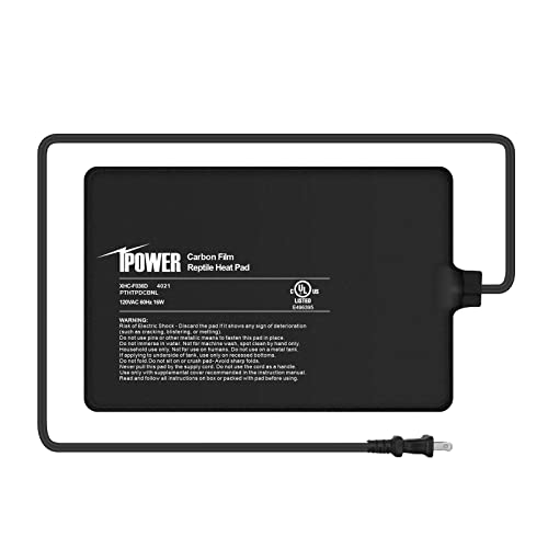 iPower 8X12 Inch 16W Under Tank Heater Warmer, 30-40 Gallon Terrarium Heat Mat for Hermit Crab/Turtle/Snake/Lizard/Gecko/Frog/Spider, Plant Box or Other Small Animals - size: 8 X 12 Inch, style: 1 Pack
