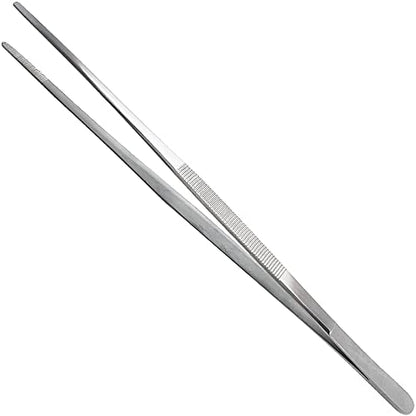 Thumb Dressing Forceps, Mulipurpose Tweezer Stainless Steel, Serrated Tip Straight 18 Inch - size: 18"