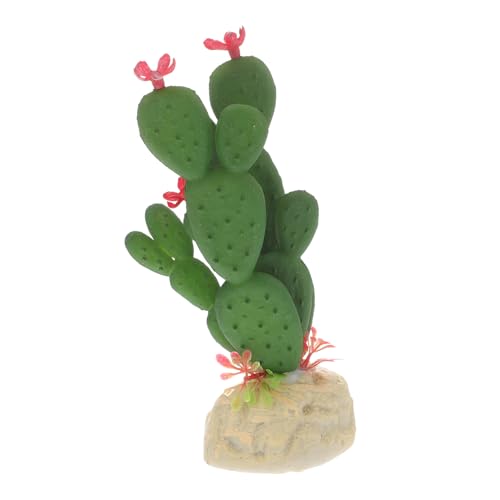 GANAZONO Artificial Cactus Plant for Fish Tank Realistic Plastic Decor Non-Fading Aquarium Ornament for Aquatic Landscapes and Reptile Terrariums