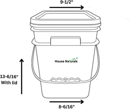 House Naturals 4 Gallon Square Food Grade Bucket Pail with Plastic Handles and Lid (Pack of 3) Made in USA containers (Pink - White lids) - color: Pink - White Lids
