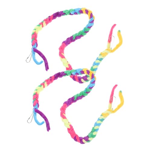 Toyvian 2pcs Decorative Reptile Rope Climbing Vines for Lizards Geckos and Snakes Durable Cotton Habitat Accessories for Reptile Terrarium Decoration