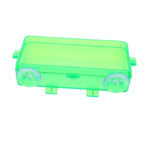Reptile Feeder Bowl with Suction Cup for Chameleons Geckos Bearded Dragons Easy to Clean Detachable Design Versatile Food Water Dish for Lizard Care - color: Light Green, size: 9.00X6.00X3.50CM
