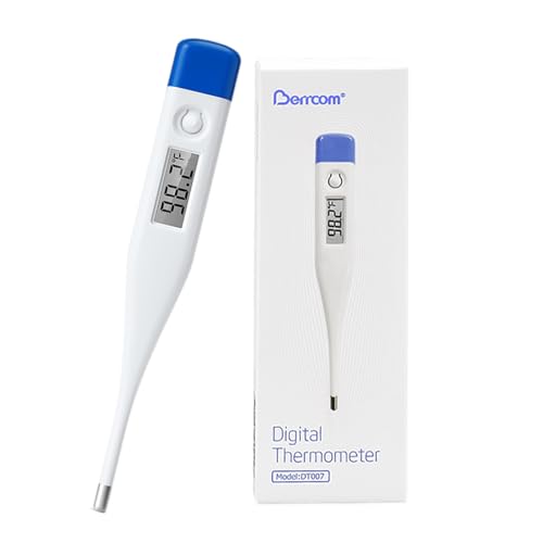 Berrcom Digital Thermometer for Adults, Kids, and Babies, Oral Rectal Underarm Medical Thermometer with Fever Alarm and C/F Switchable - size: DT-007