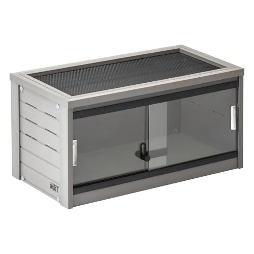 New Age Pet ECOFLEX Small 24" Reptile Habitat Enclosure, Glass Front Terrarium for Snakes, Lizards & Tortoises, in Maple or Grey, Easy to Clean, Front Access Design - color: Grey, size: Small