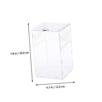Yardwe Clear Reptile Nest Boxes with Ventilation High Transparency Easy to Clean Reptile Keeping Cases for Snakes Geckos Tarantulas and Pets
