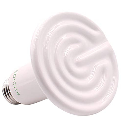 Aiicioo Reptile Heat Lamp Bulb -60W Ceramic Heat Emitter No Harm No Light Infrared Heater Lamp for Chicken Coop Lizard Aquarium Snake Outside Dogs Brooder 110V,White - color: ['White'], size: ['60W']