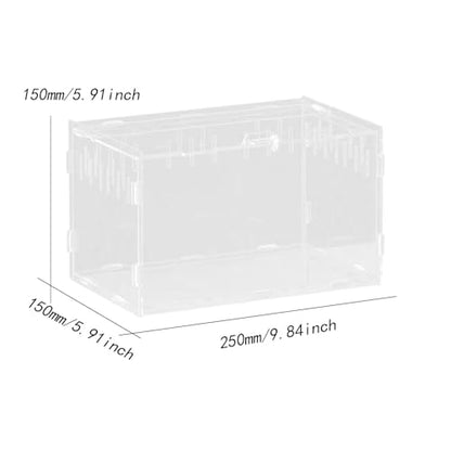 Reptile Breeding Box Terrarium Habitat Tank Transparent Acrylic Enclosure with Ventilation Holes for Snakes Frogs Turtles Geckos Small Animals- 25x15x15cm