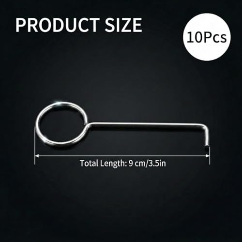 10 Pcs Drain Key Lifting Hooks, 304 Stainless Steel Shower and Floor Drain Grate Puller, Easy to Use Drain Removal Tool for Hair, Debris Cleaning, Anti-Rust, Durable Bathroom Accessory