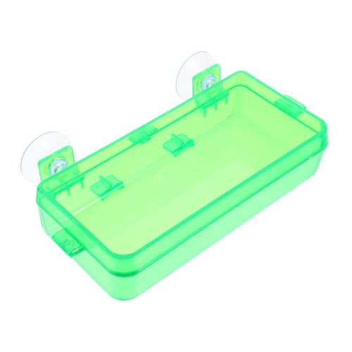 Pet Reptile Feeder Suction Cup Gecko Food and Water Bowl Escapeproof and Easy to Basin - color: Light Green, size: 13.50X6.50X3.50CM