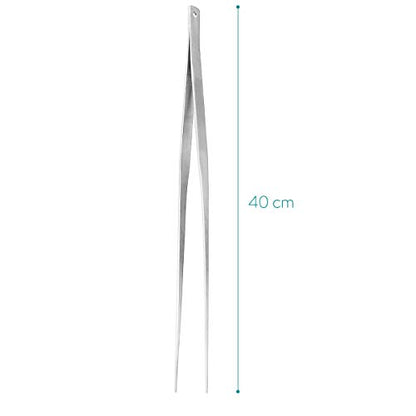 Navaris Stainless Steel Kitchen Tweezers - Precision Kitchen Tweezer Tongs Tool for Cooking or Aquarium - Extra Long Chef Tweezers - 15" / 40 cm