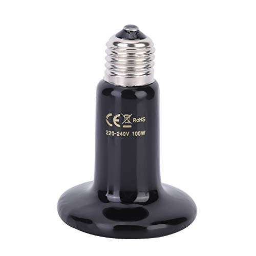E27 Ceramic Heating Lamp Reptile Animal Pet Ceramic Heat Light Lamp Reptile Heat Bulb for Reptiles Tortoise Chicken Pets Rest 220V 240V(100W)