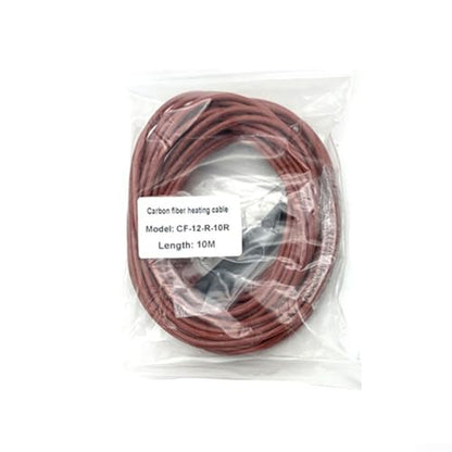 Carbon Fiber Heating Wire, Silicone Infrared Heating Cable, 12K 33 Ohm/M, Far Infrared 8-18UM, 200C Heat Resistant, Red Electric Floor Warmth(10 m) - size: 10 m