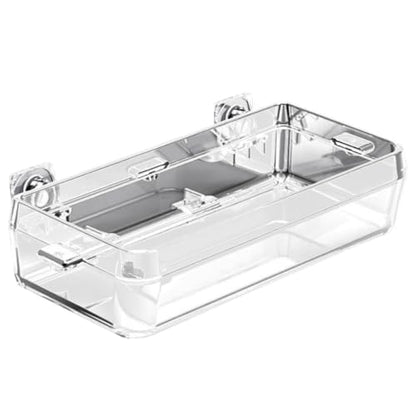 VILLCASE Escape Reptile Feeder Box with Suction Cup, Large Anti-Escape Feeding Bowl, Replaceable Lizard Food Dish for Terrarium and Reptile Pets