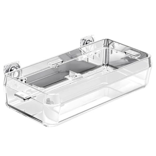 PRETYZOOM Reptile Feeder Escape-Proof Food Bowl Large with Suction Cup Multi-Function Feeding Dish for Geckos and Small Reptile Pets
