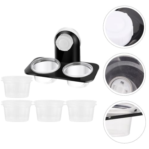 Cabilock Reptile Feeding Bowls with Suction Cups, Hanging Double-Compartment Feeder for Lizards and Small Reptiles, 11pcs Set with Washable Food and Water Dish for Terrarium Supplies