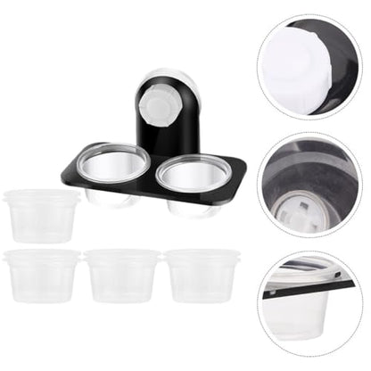 VILLCASE Reptile Hanging Food and Water Bowl Set with Suction Cup, Dual-Compartment Feeding Dish for Lizards, Reusable Pet Water Bowls for Terrarium Use