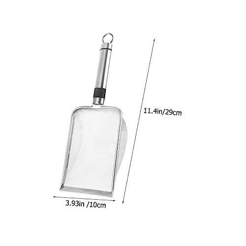 BESPORTBLE Metal Cat Litter Scoop Reptile Litter Shovel Comfortable Handle Deep Sifting Design for Easy Waste Cleanup Terrariums