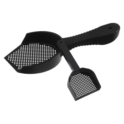 Beavorty 2pcs Cat Litter Box Scoop Set, Sturdy Plastic Slotted Poop Shovel with Small Holes for Fine Litter Sifting, Ergonomic Handle for Easy Cleaning of Cat and Reptile Waste
