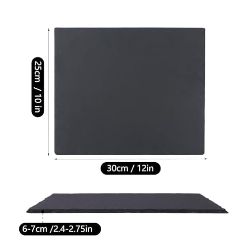 5 Pack 12 x 10 Inch Slate Cheese Boards, Black Rectangle Slate Charcuterie Boards, Natural Charcuterie Stone Plates for Parties, Gifts, and Special Events, Cheese, Sushi, Food. - size: 5 Pack 12 x 10 Inch